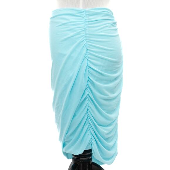 BTFL life Pale Sky Tea Shop Shirred Stretch Mesh Tulip Hem Skirt Size M - Picture 2 of 8